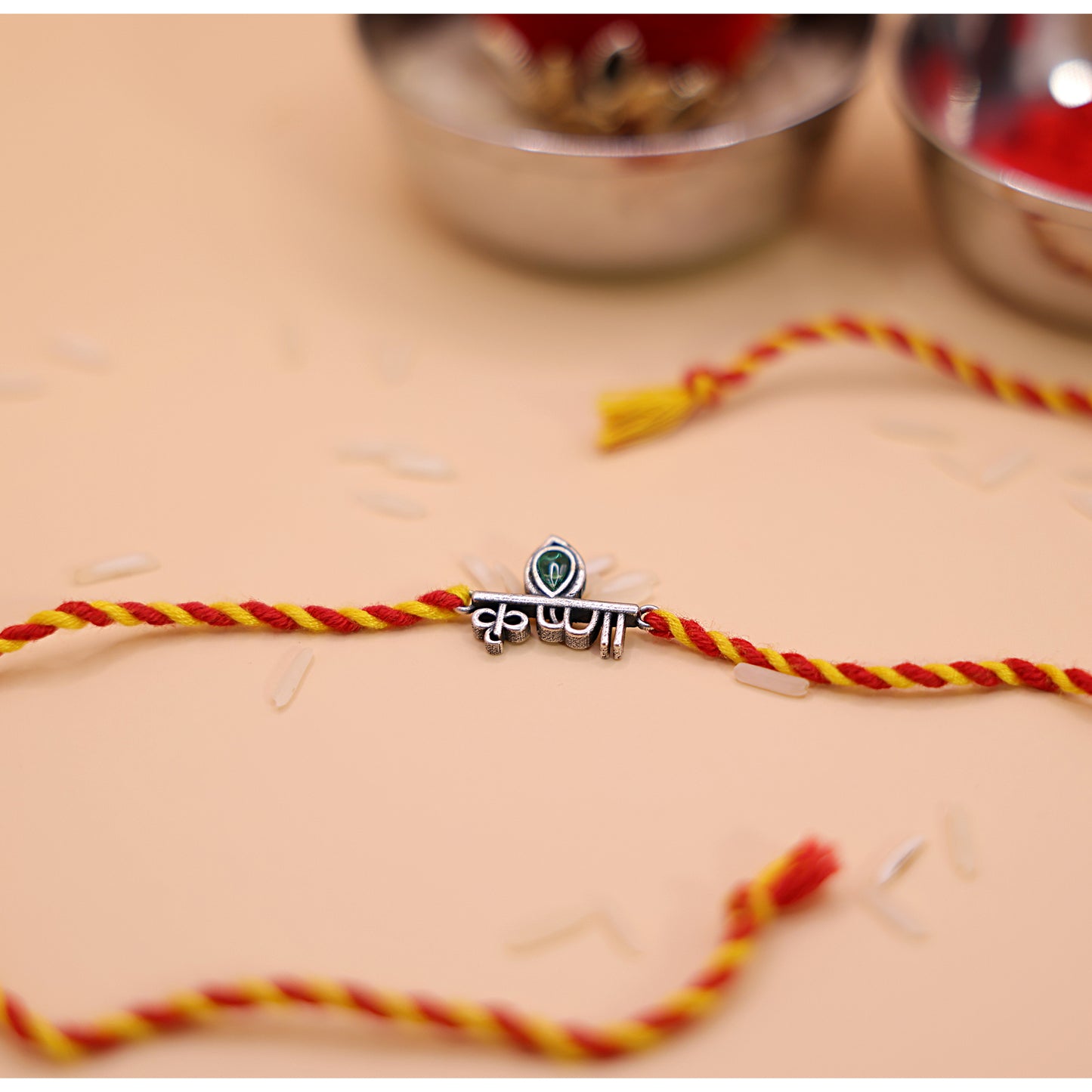925 Silver कृष्ण Rakhi
