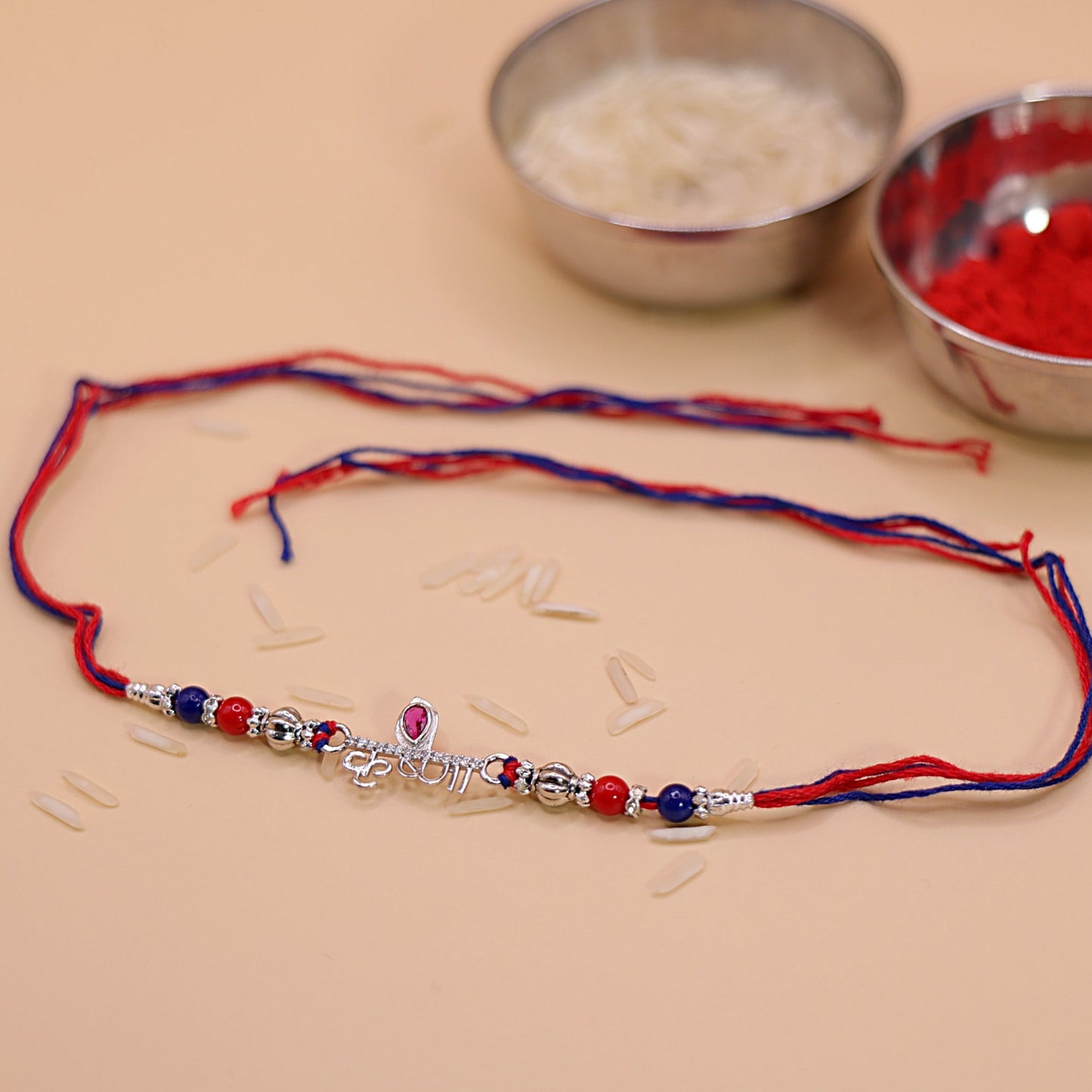 Divine Krishna Silver Rakhi