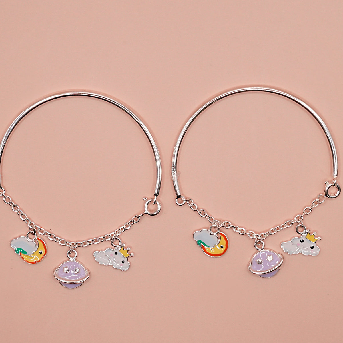 Star moon half kada half chain