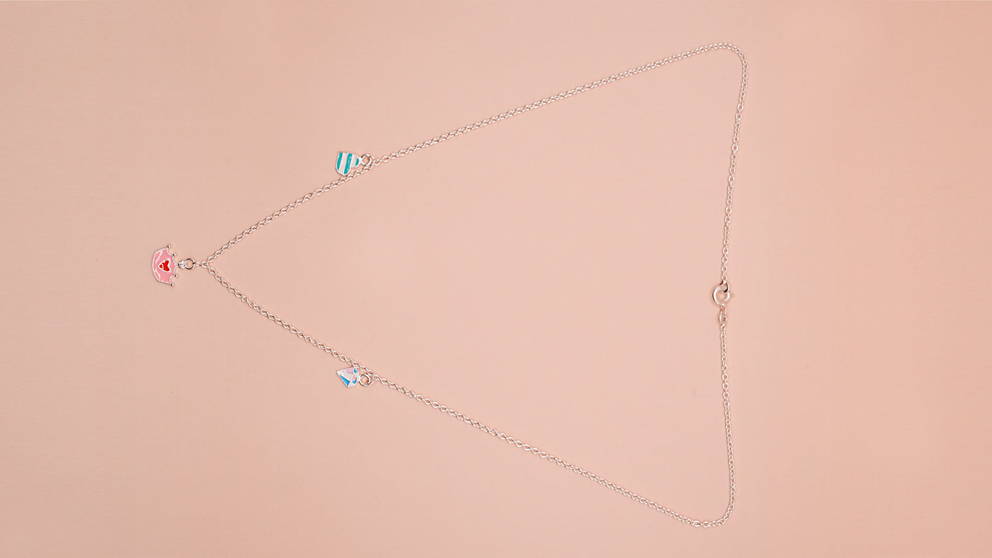 Pink Princess Crown Necklace