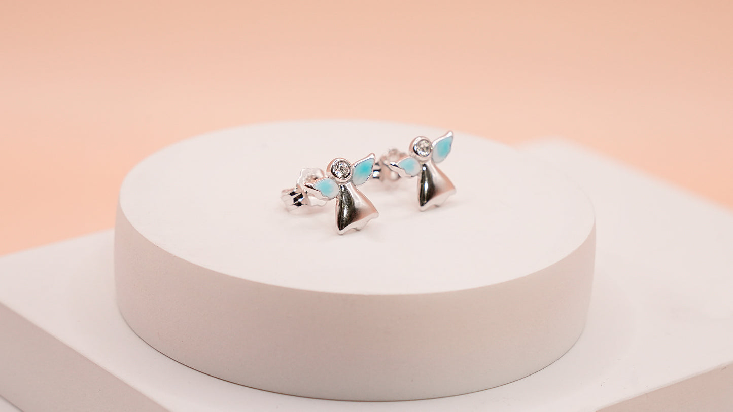 Blue Angel Wings Studs