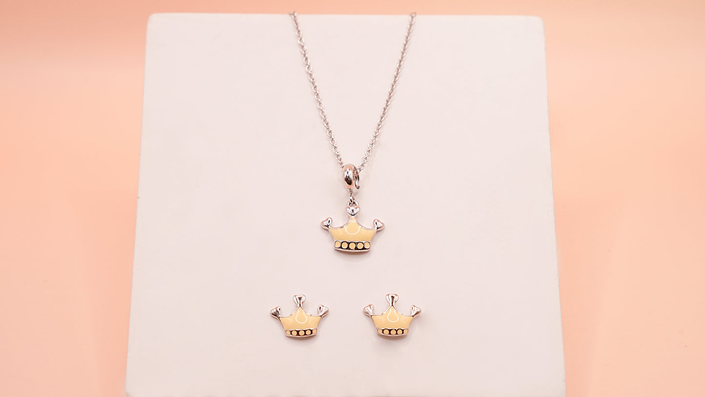 Princess Crown Pendant Set