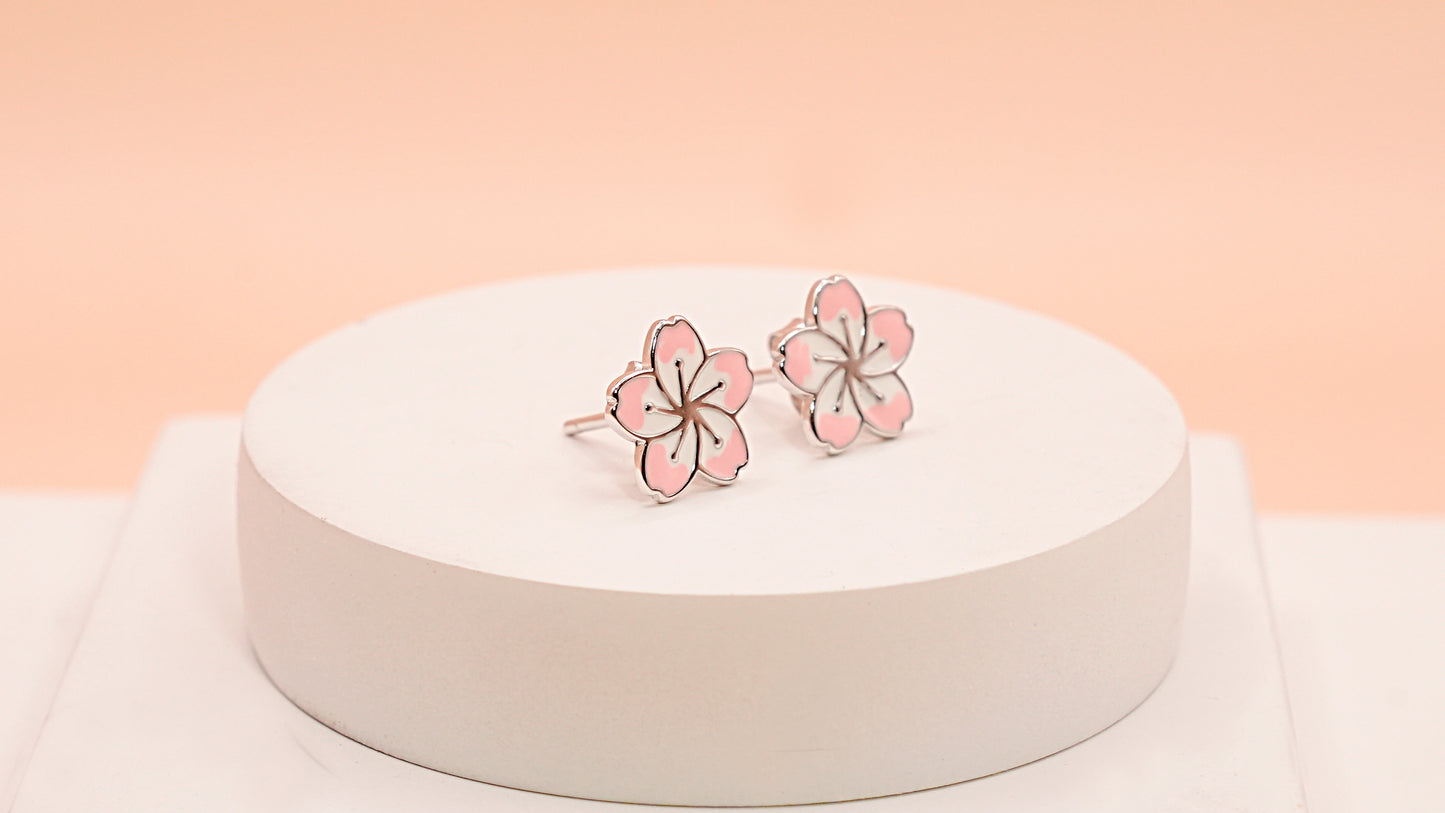 Pink Petal Bloom Studs