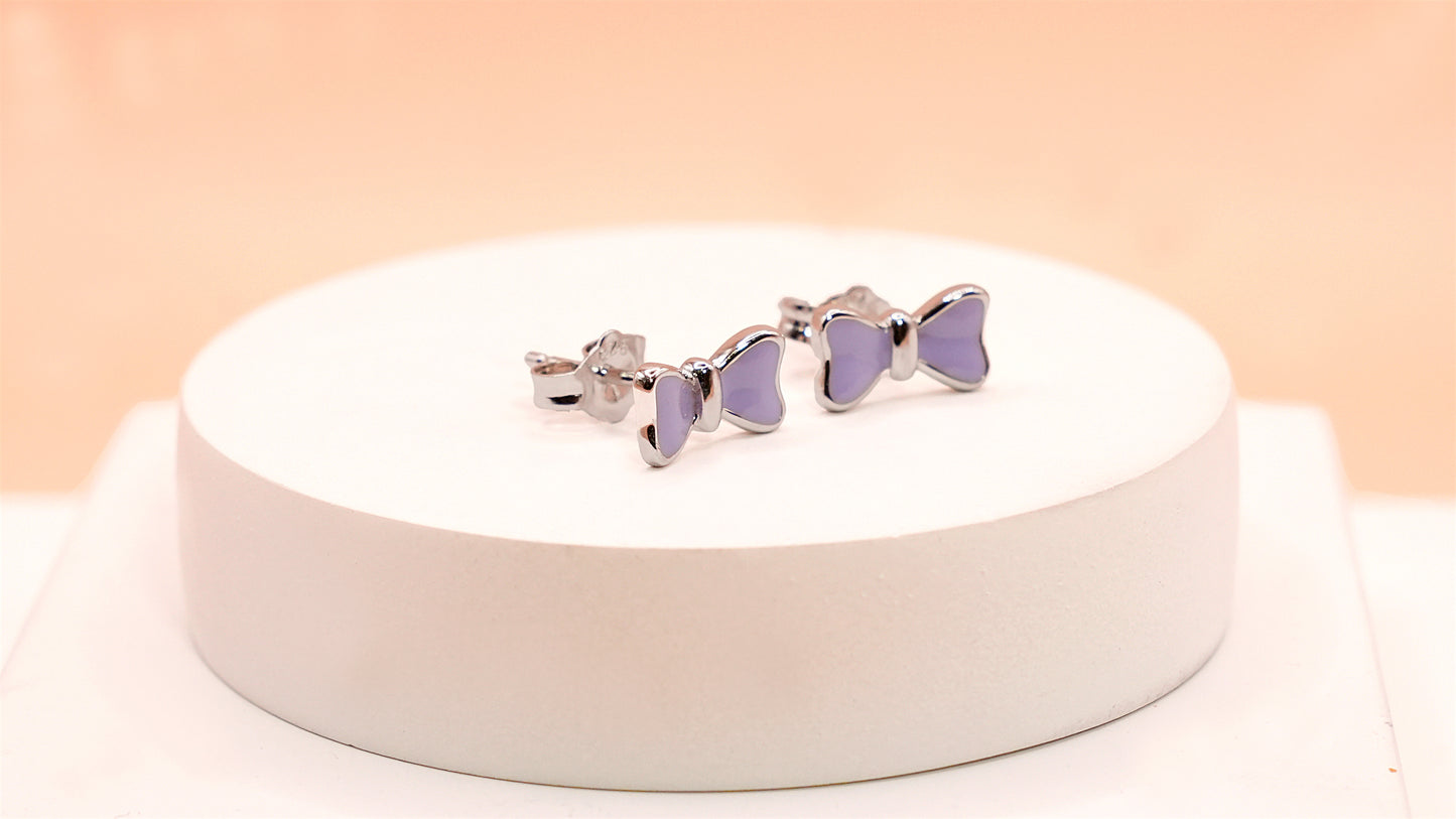 Lavender Bow Studs