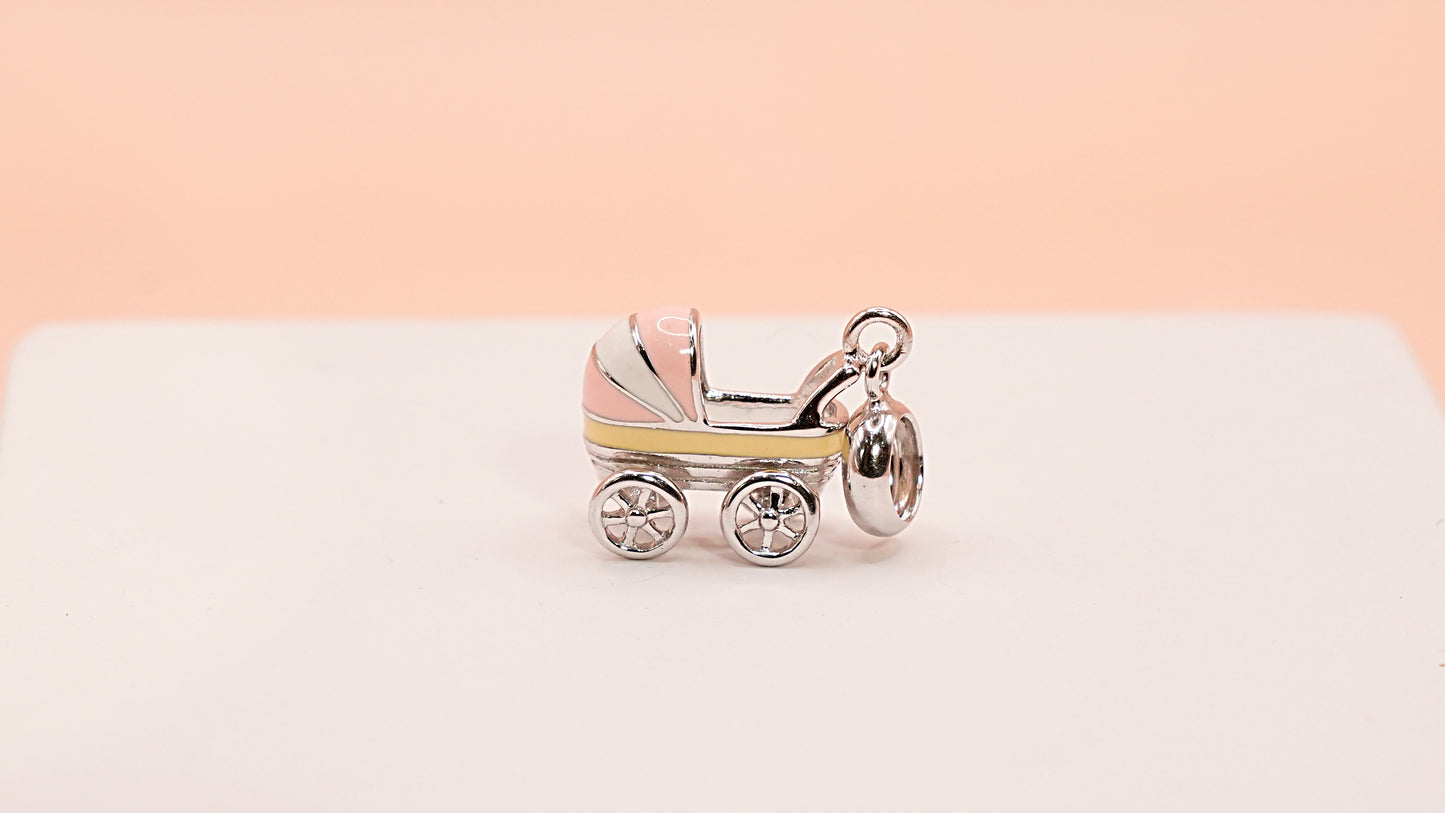 Sweet Pink Stroller Baby Charm