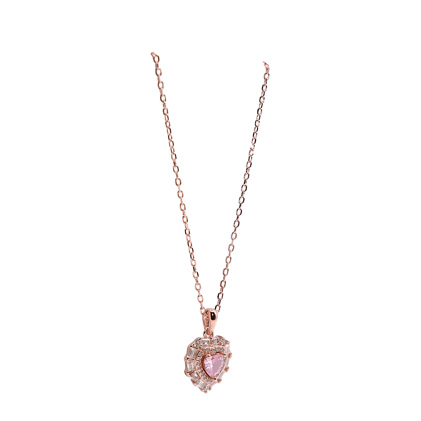 Pink Heart Stone Pendant