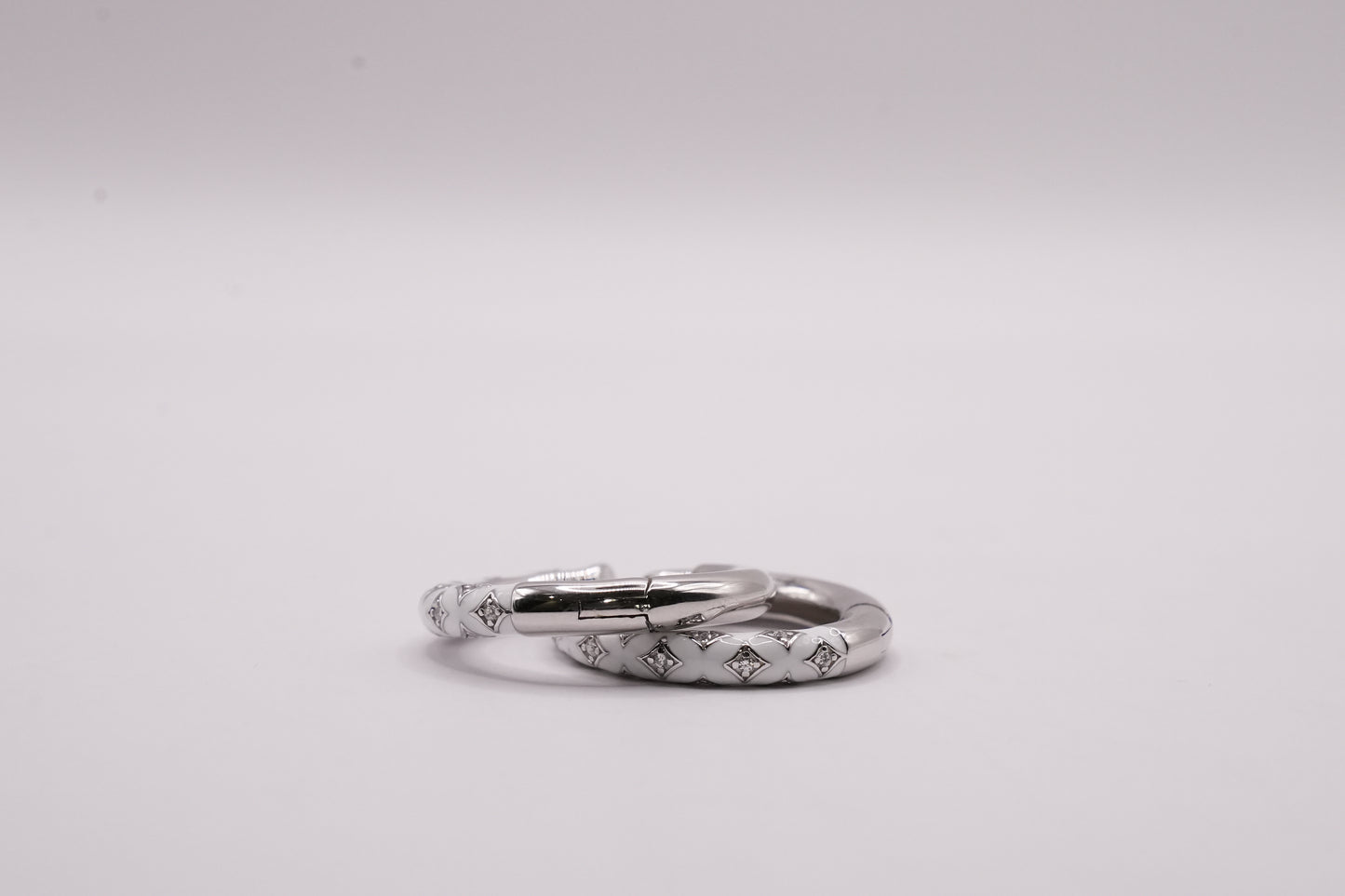 White Textured Hoops