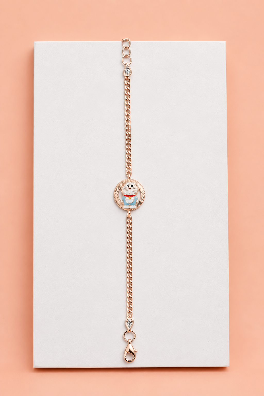 Doraemon Silver Chain Bracelet