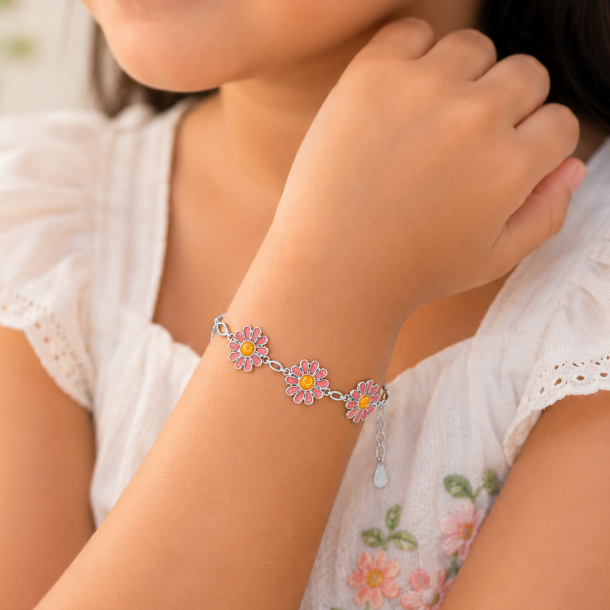 The Pink Sunflower Bracelet