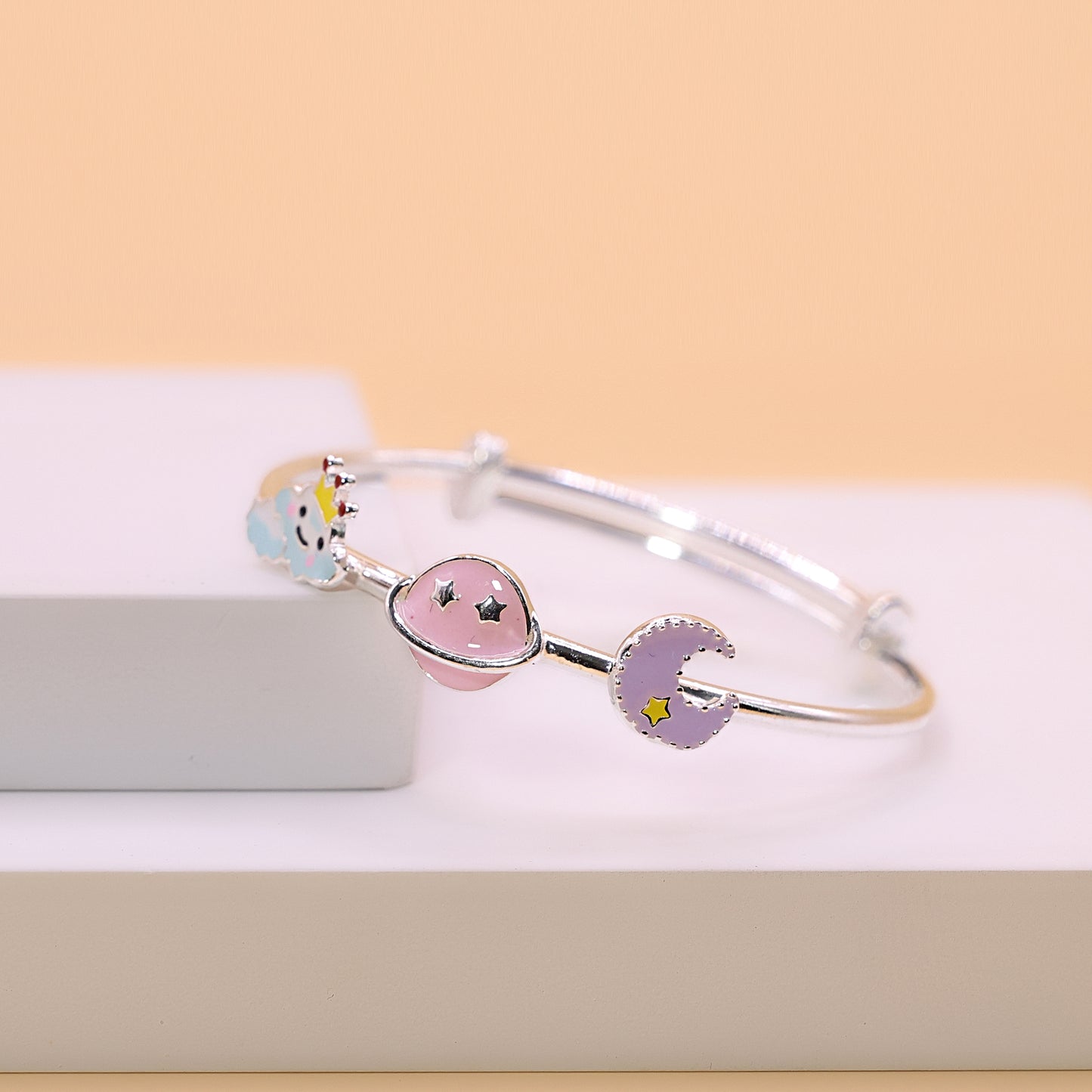 Silver Orbit Baby Bangle