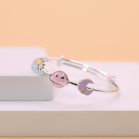 Silver Orbit Baby Bangle