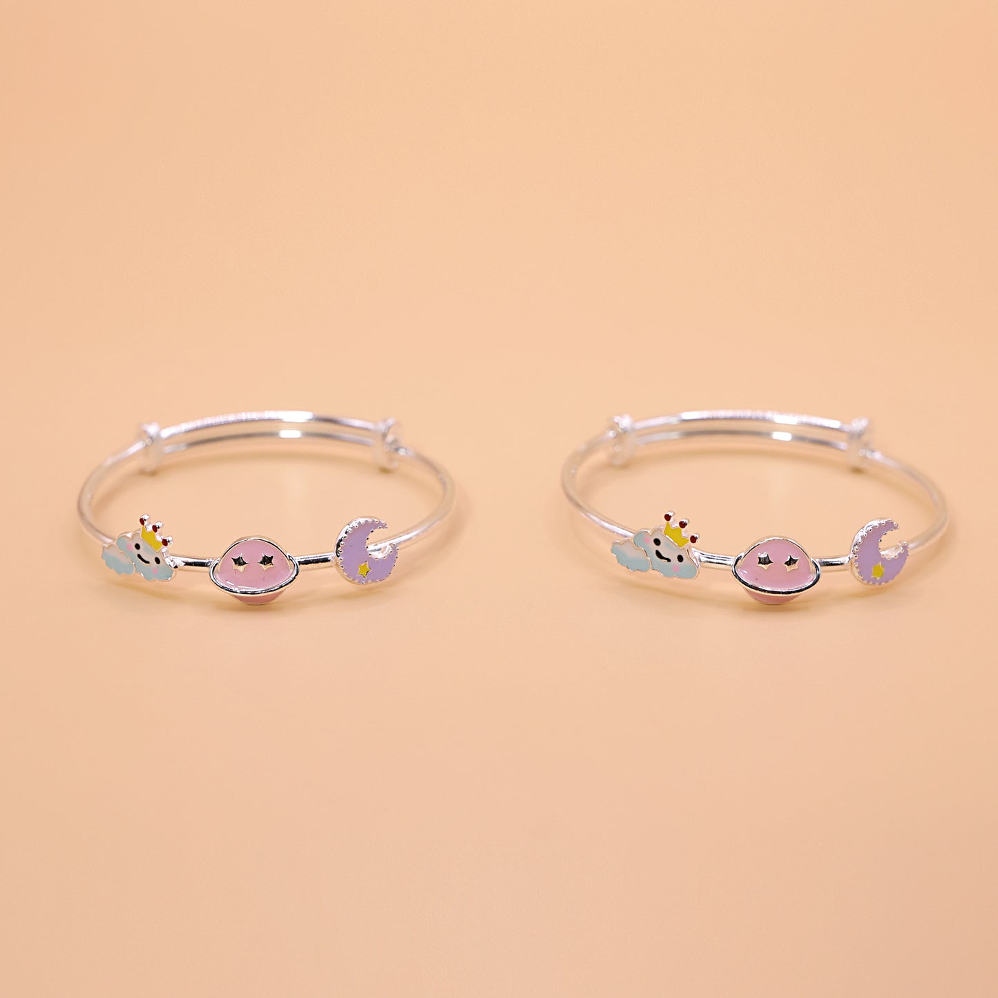 Silver Orbit Baby Bangle
