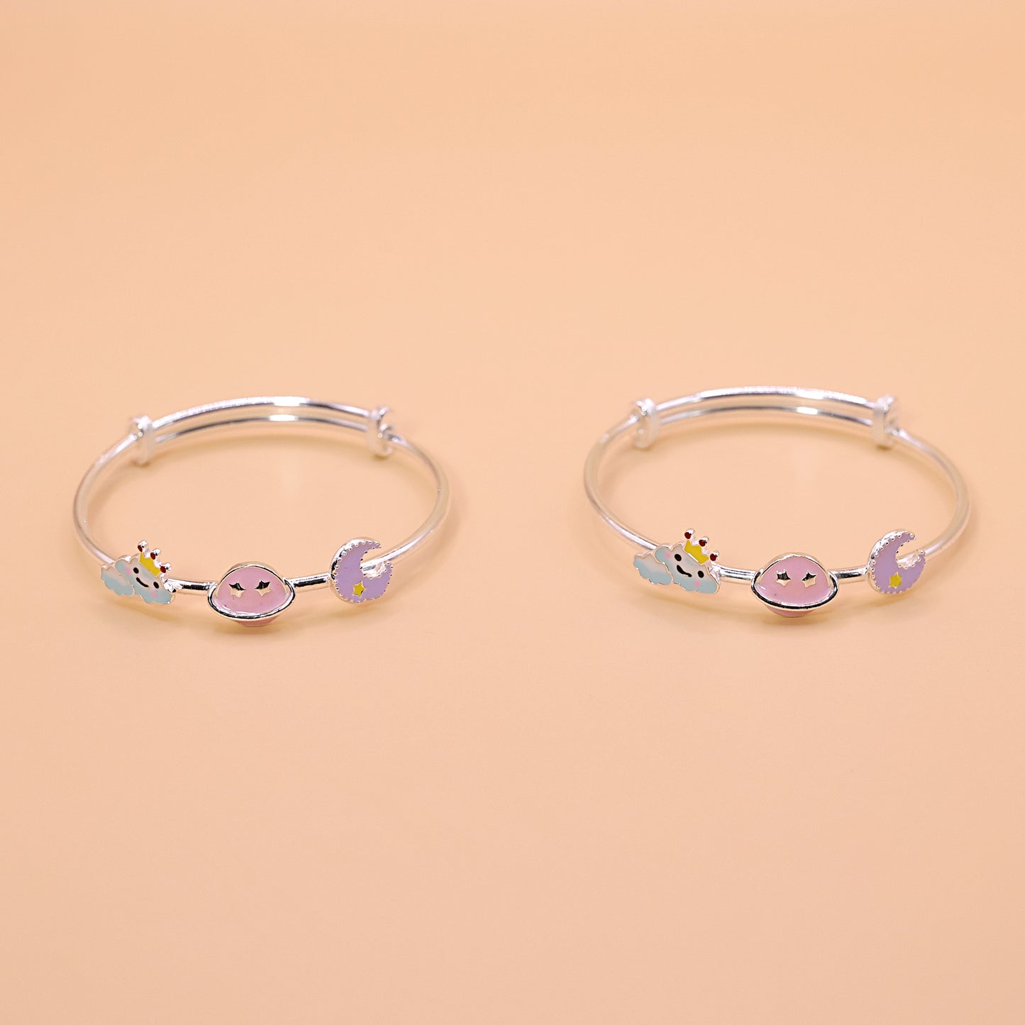 Silver Orbit Baby Bangle