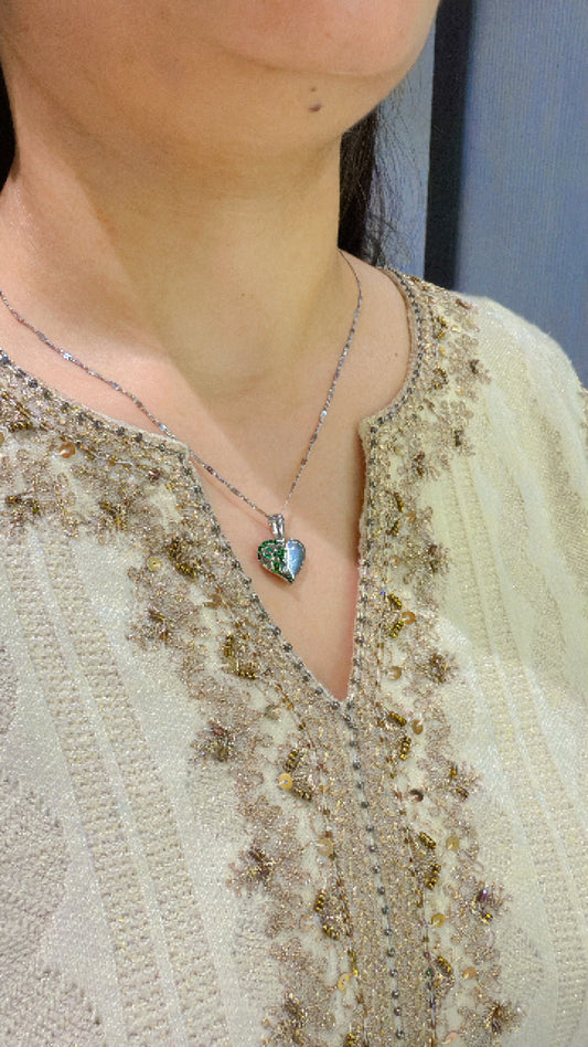 Half & Whole Heart Pendant Chain