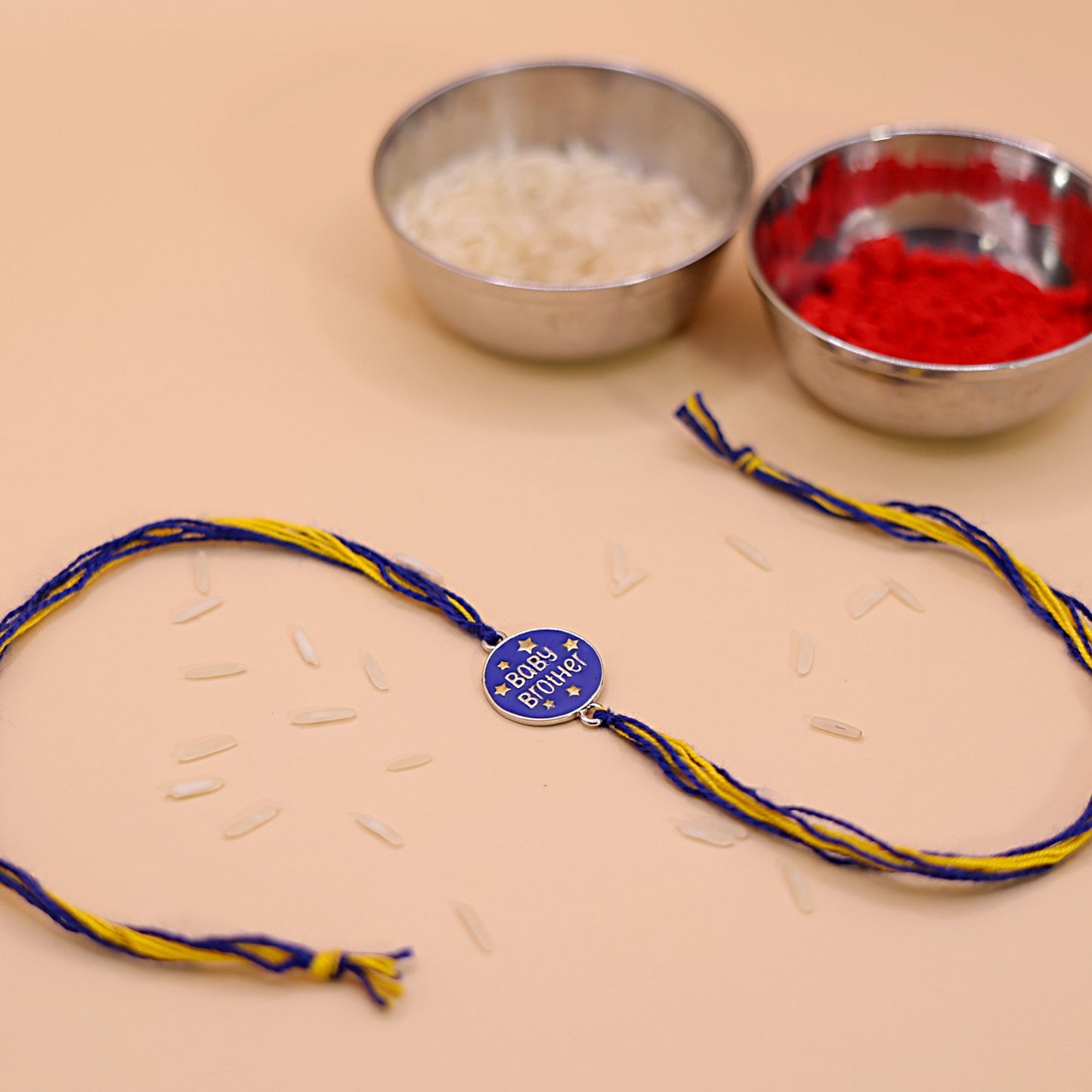 Blue Charm Baby Brother Rakhi