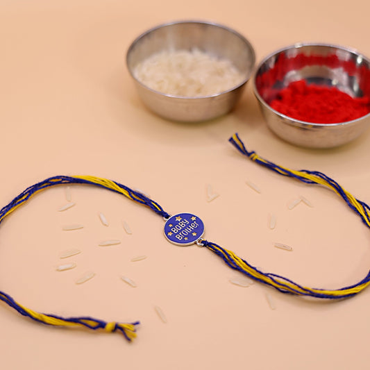 Blue Charm Baby Brother Rakhi