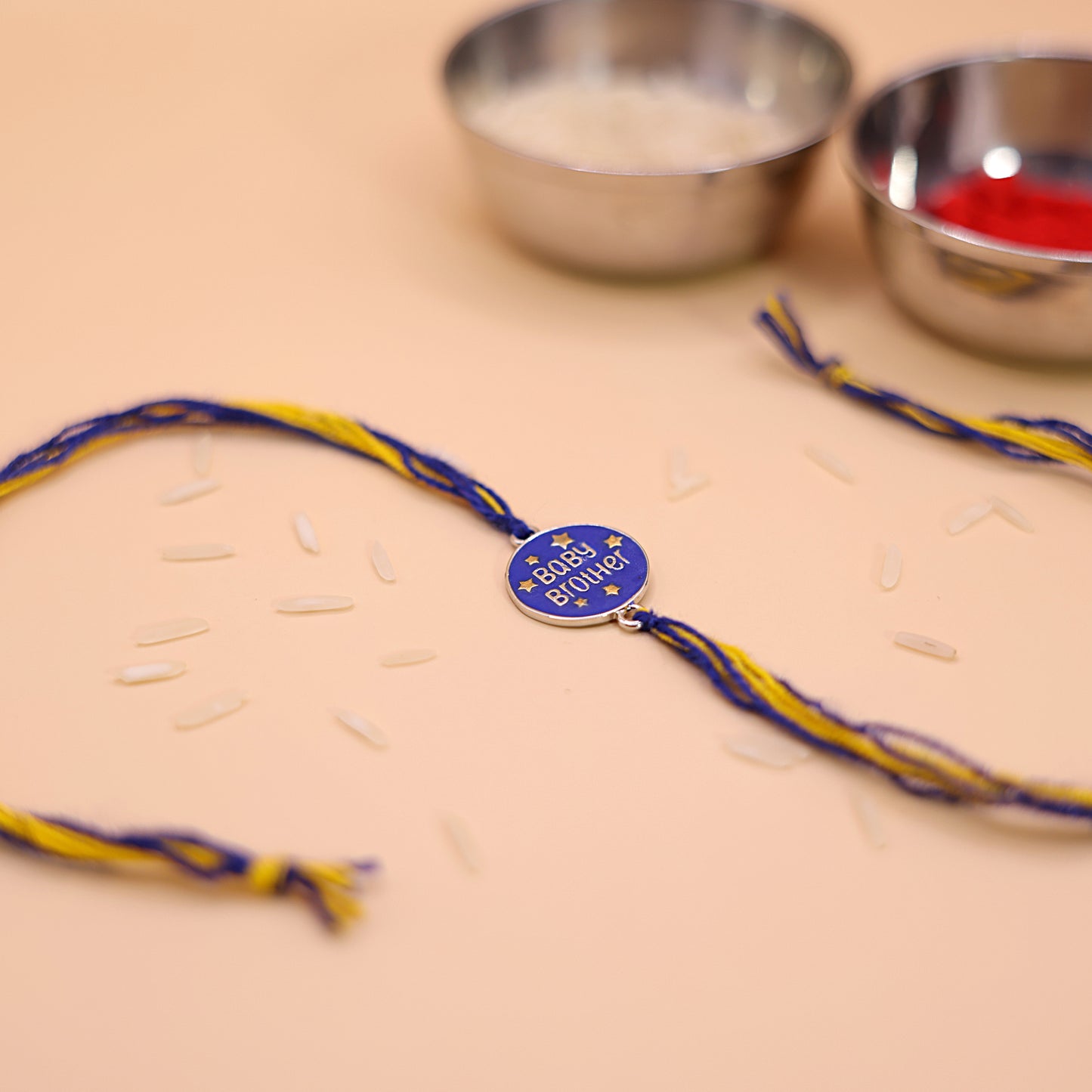 Blue Charm Baby Brother Rakhi