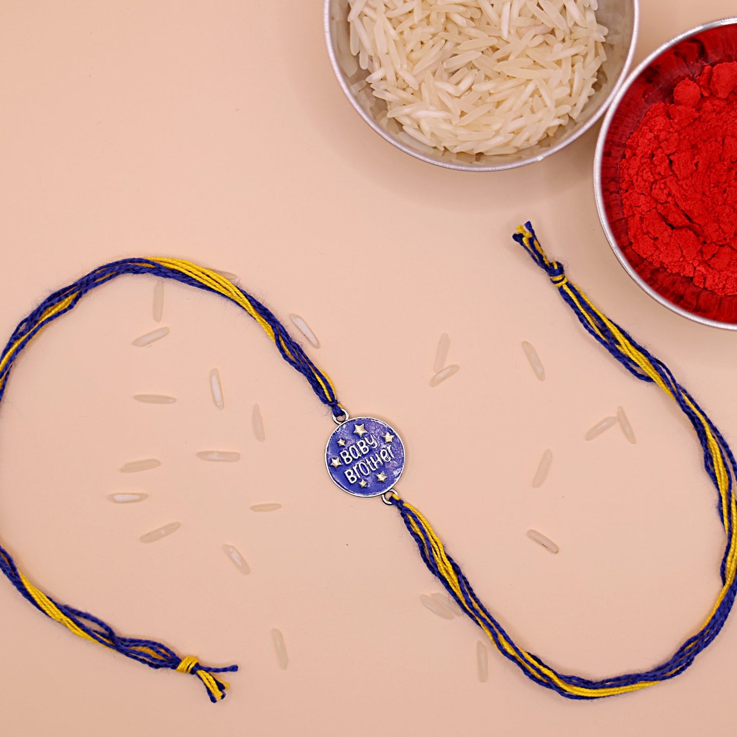 Blue Charm Baby Brother Rakhi