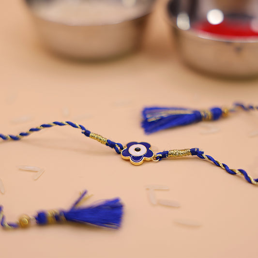 Evil Eye Protection Silver Rakhi