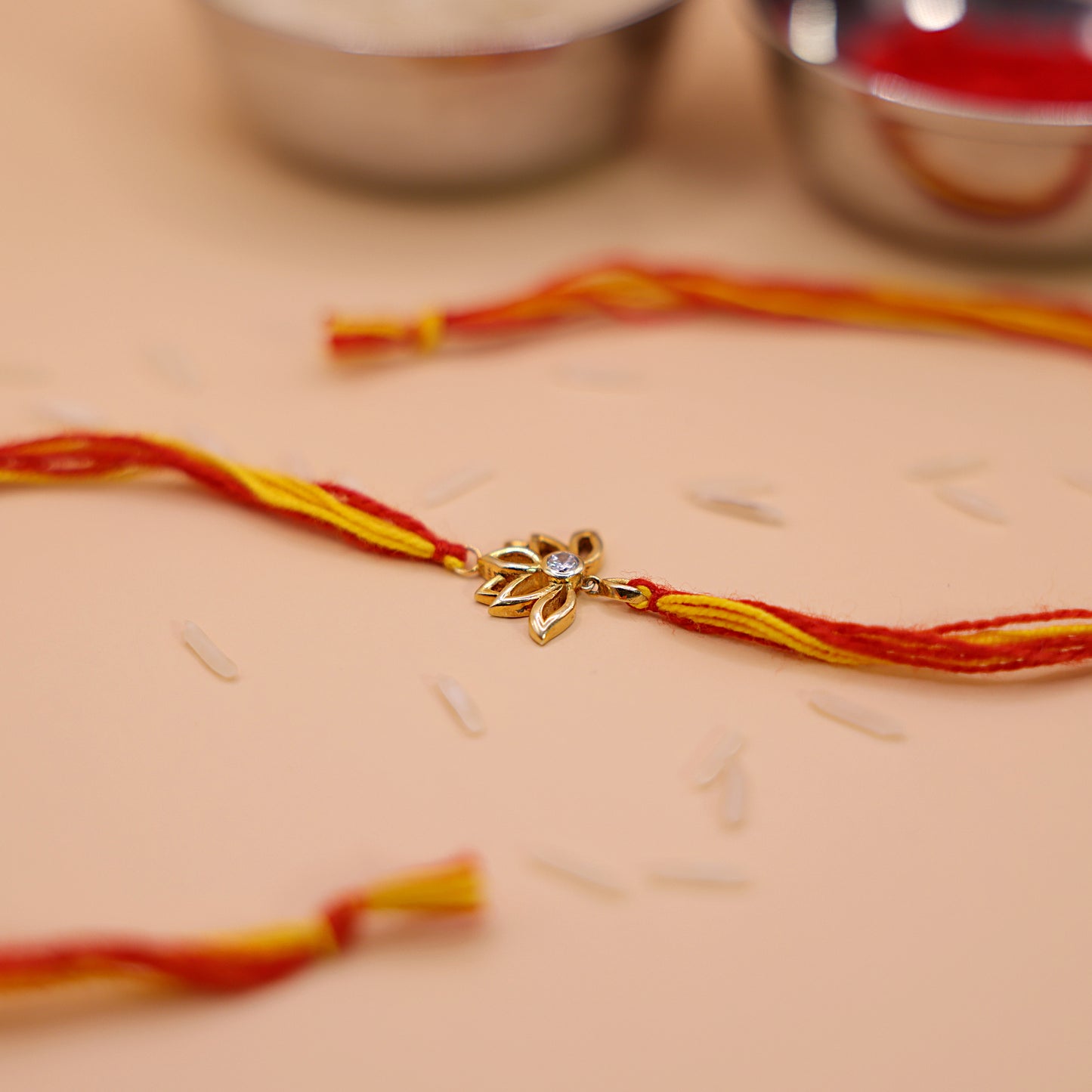 Moonlit Lotus Silver Rakhi