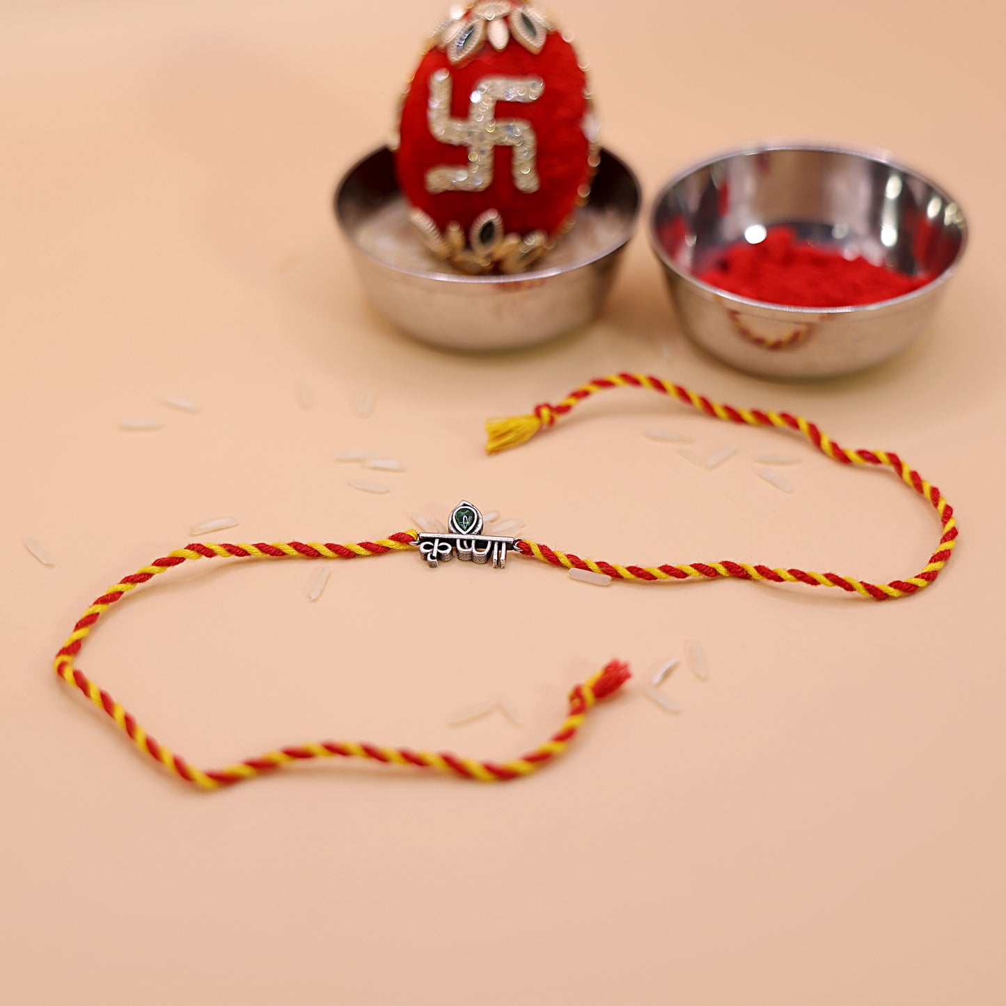 925 Silver कृष्ण Rakhi