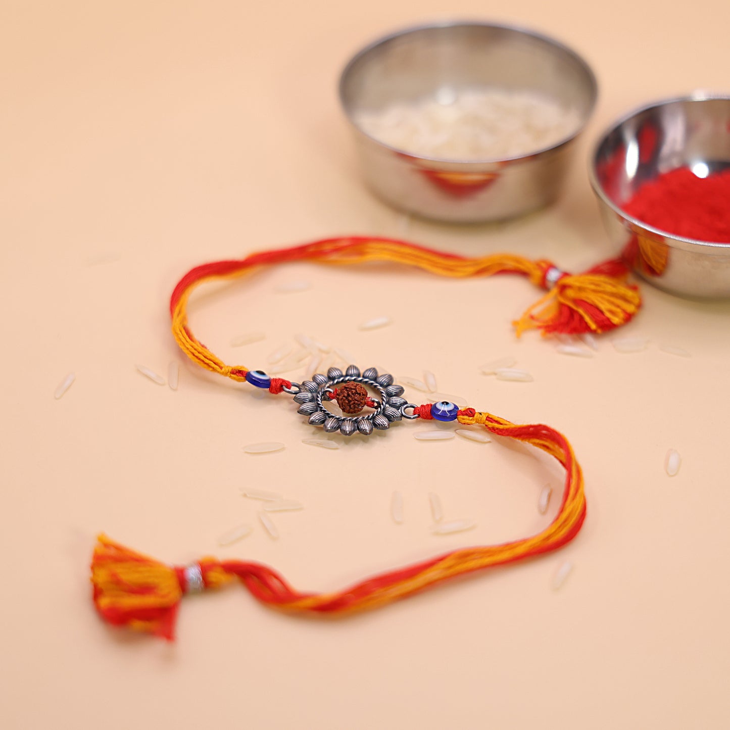 Rudraksha Silver Rakhi