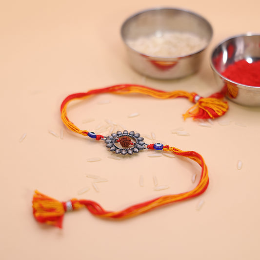 Rudraksha Silver Rakhi