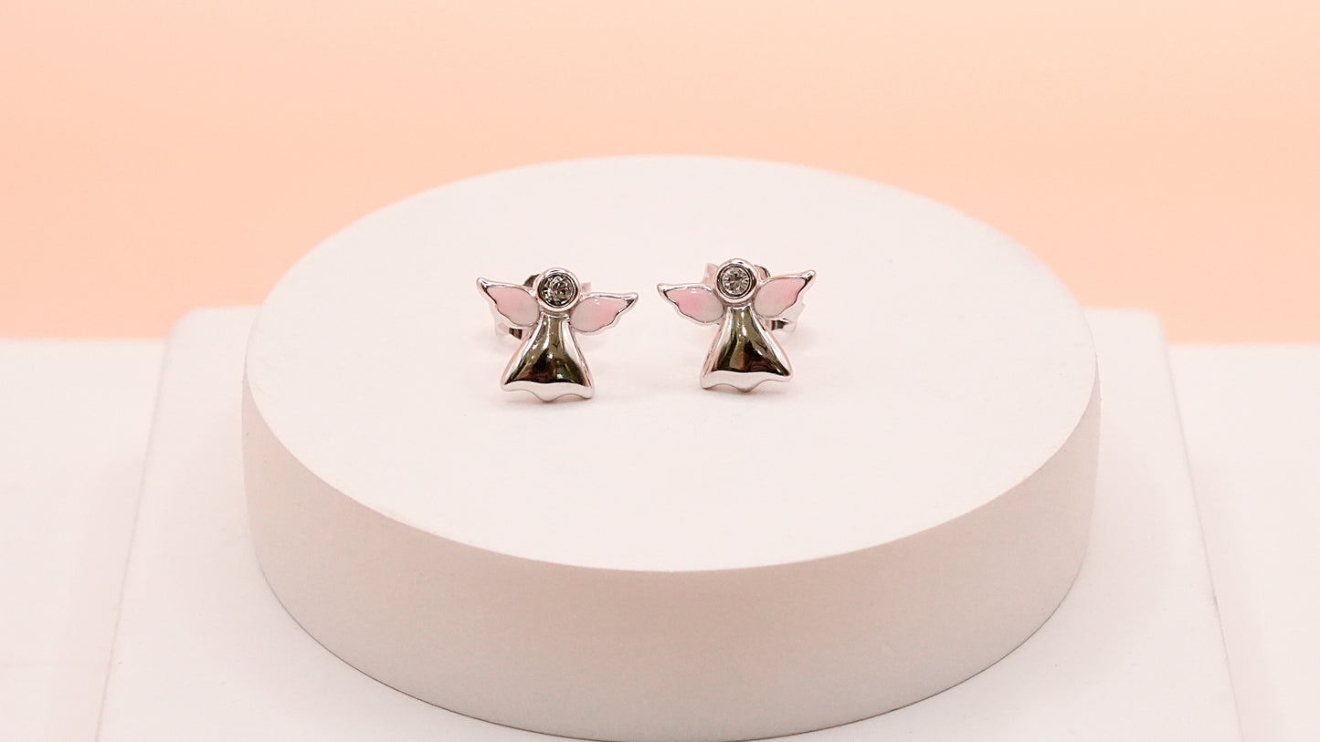 Blush Angel Wings Studs