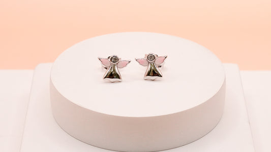 Blush Angel Wings Studs