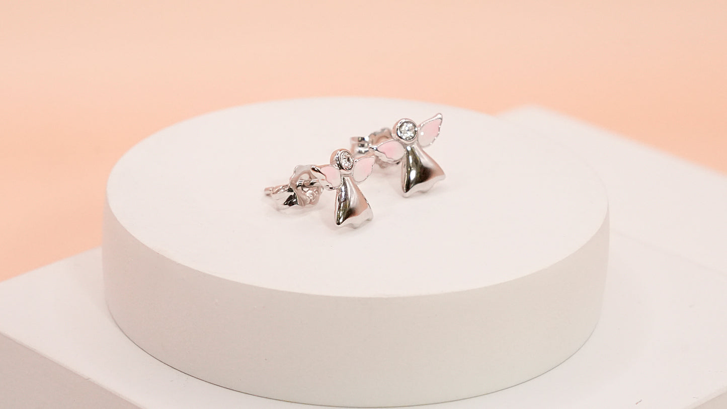 Blush Angel Wings Studs