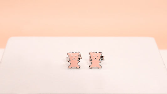 Pink Cuddle Bears Studs