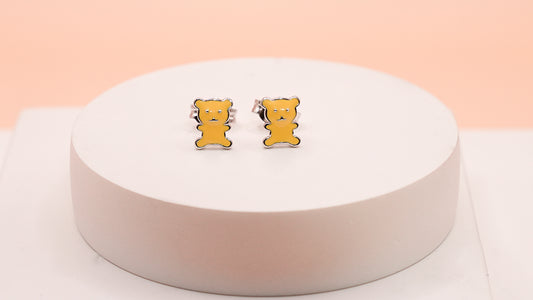Yellow Enameled Teddy Studs