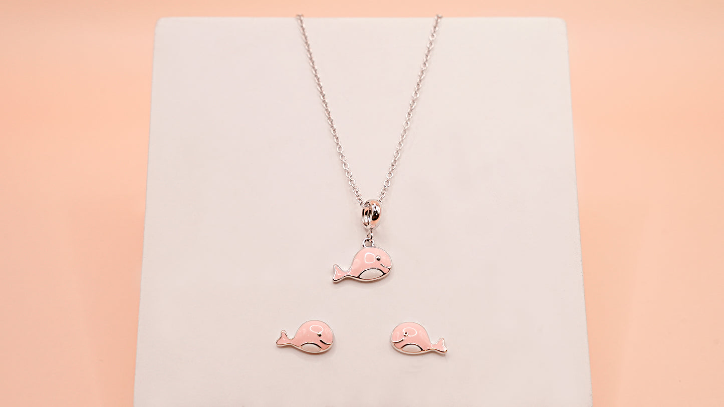 Pink Dolphin Pendant set
