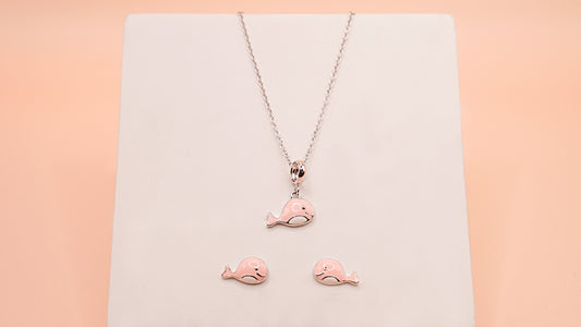 Pink Dolphin Pendant set