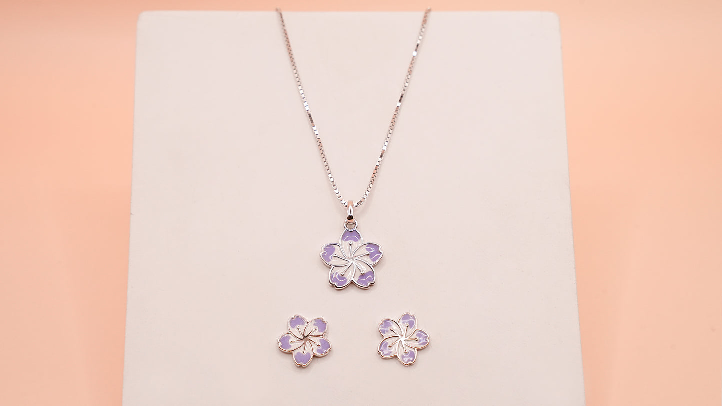 Violet Sun Bloom Pendant set