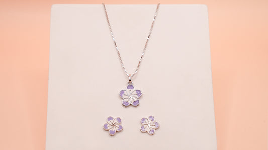 Violet Sun Bloom Pendant set
