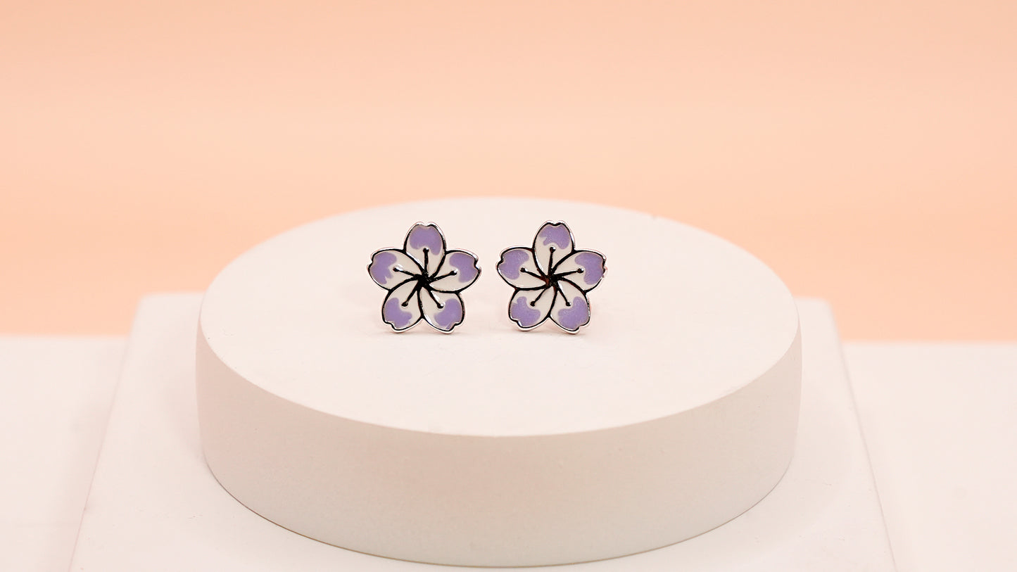 Purple Petal Bloom Studs