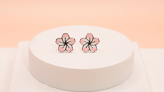 Pink Petal Bloom Studs