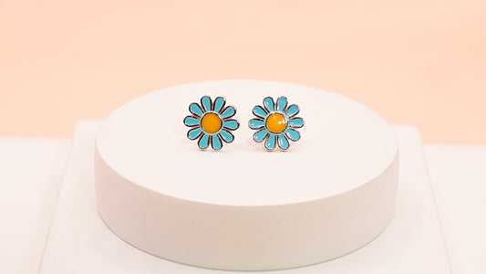 Sky Bloom Sunflower Studs