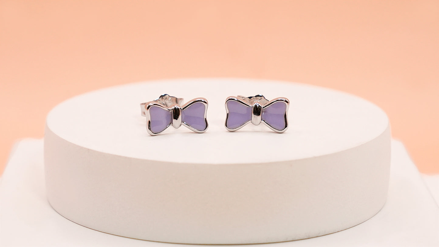 Lavender Bow Studs