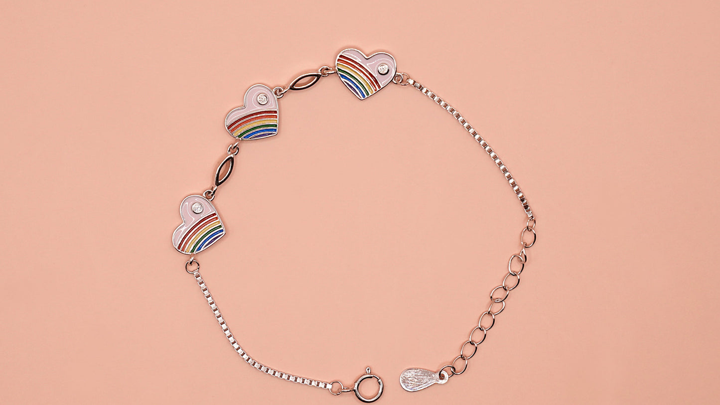 The Rainbow Heart Bracelet