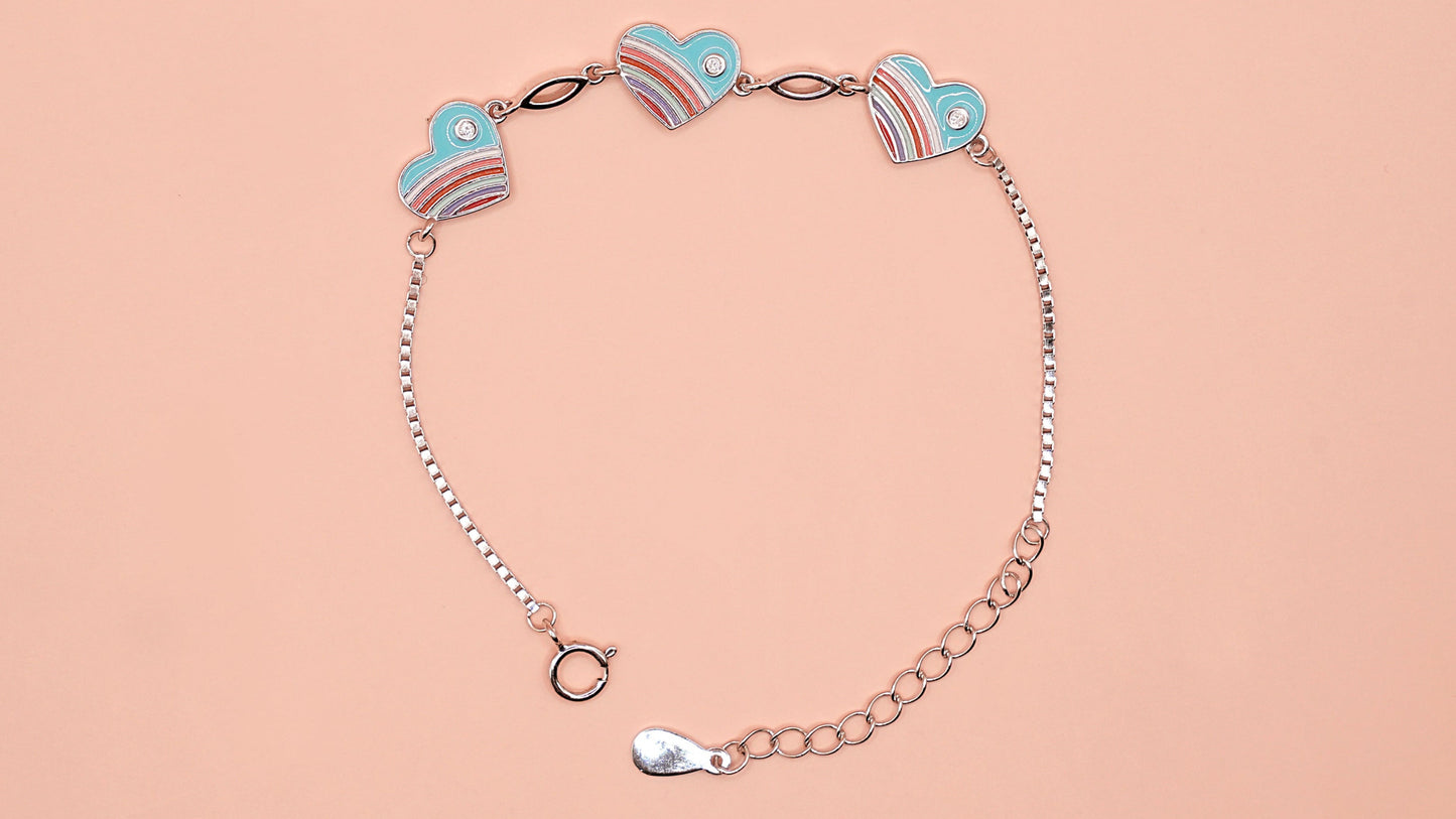 The Rainbow Heart Bracelet