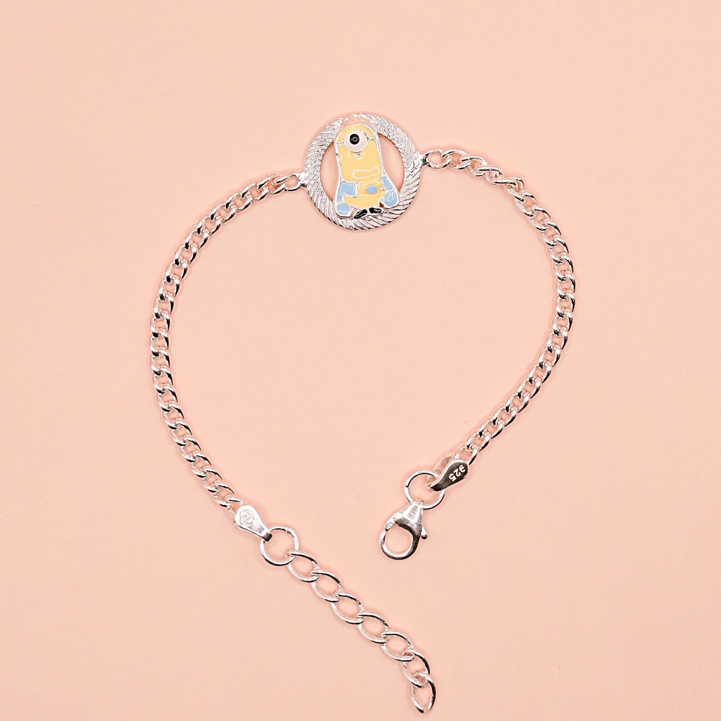 Minion Silver Chain Bracelet