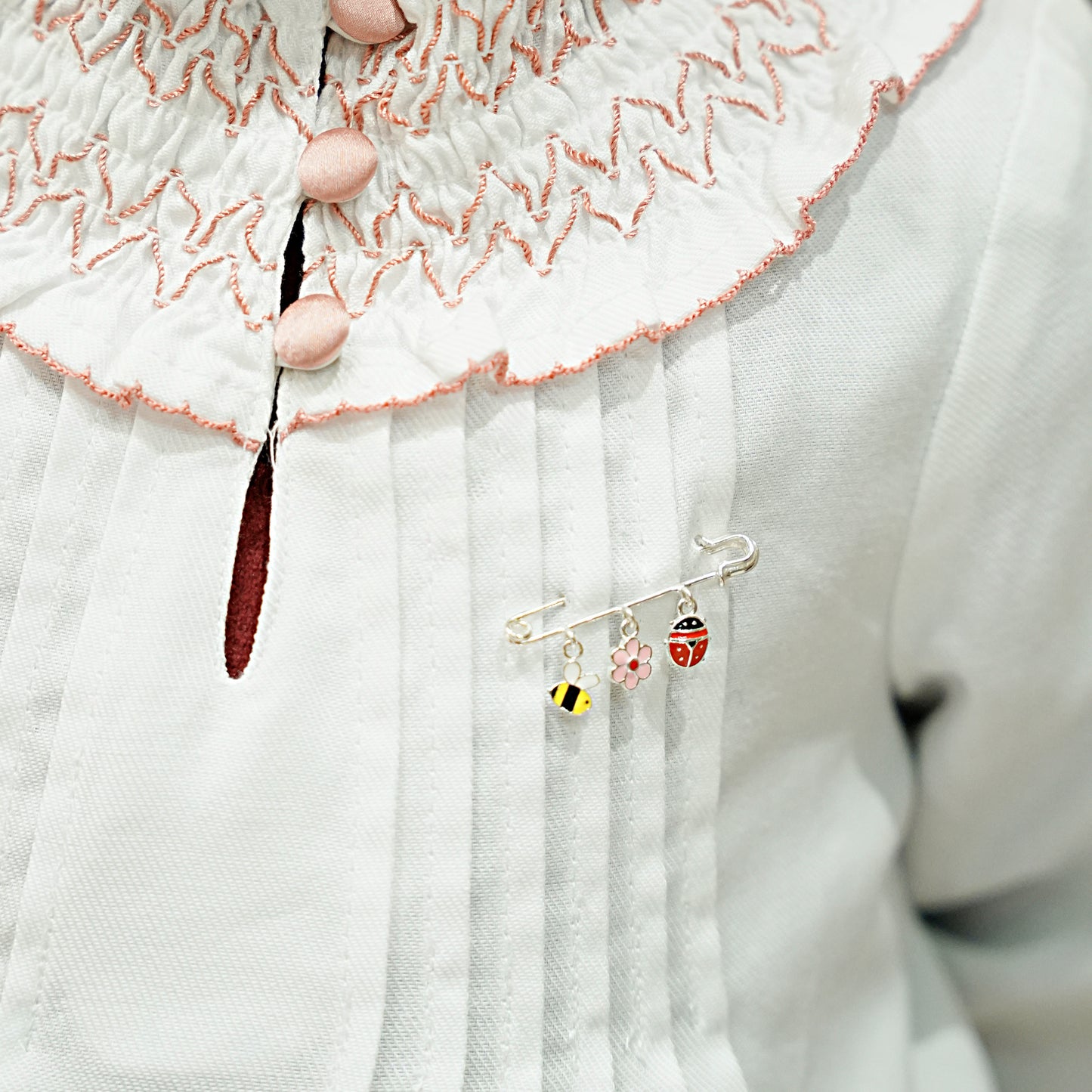 Bee Flower Ladybird Lapel Pin