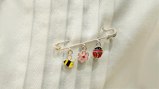 Bee Flower Ladybird Lapel Pin