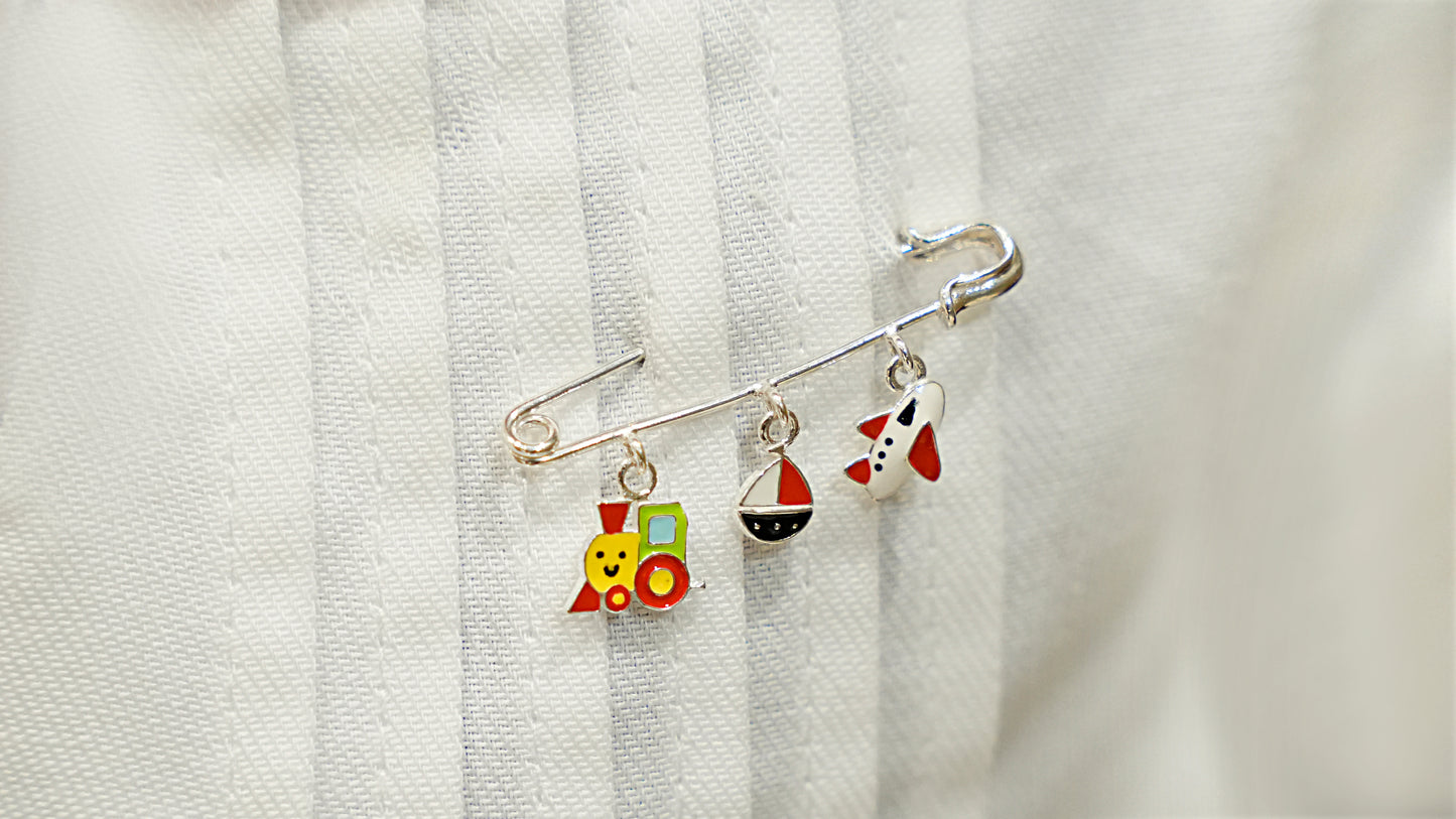 Train Aeroplan Ship Lapel Pin