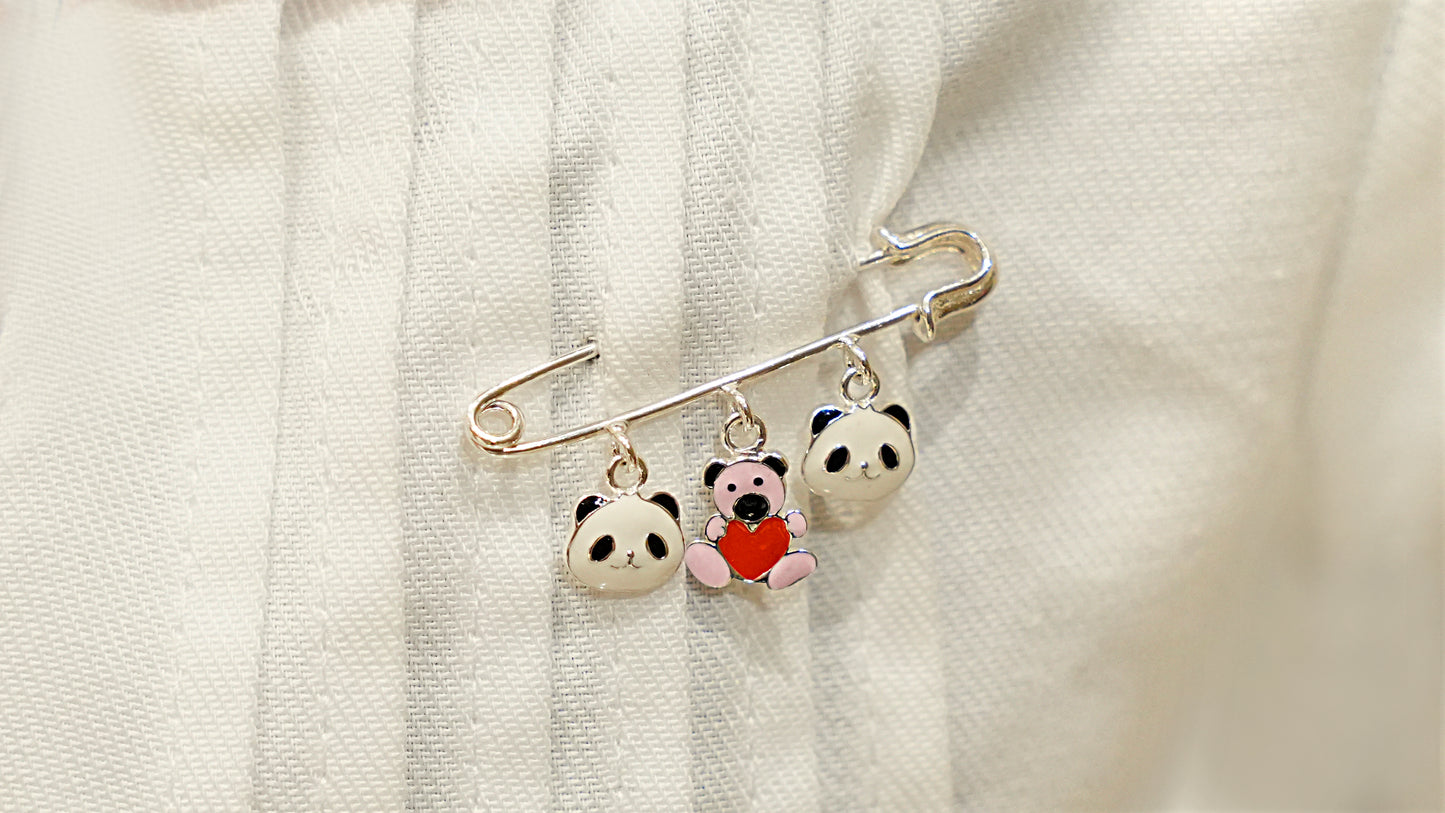 Panda Cuddles Lapel Pin