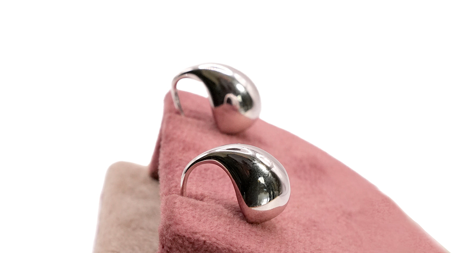 Silver Half Hoops