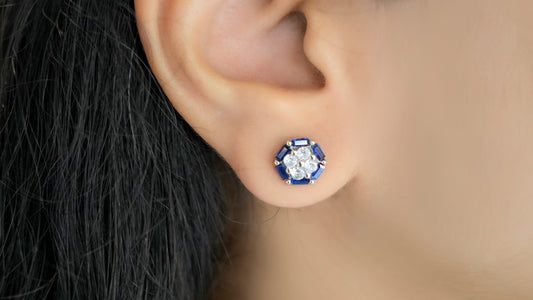 Blue stone studs