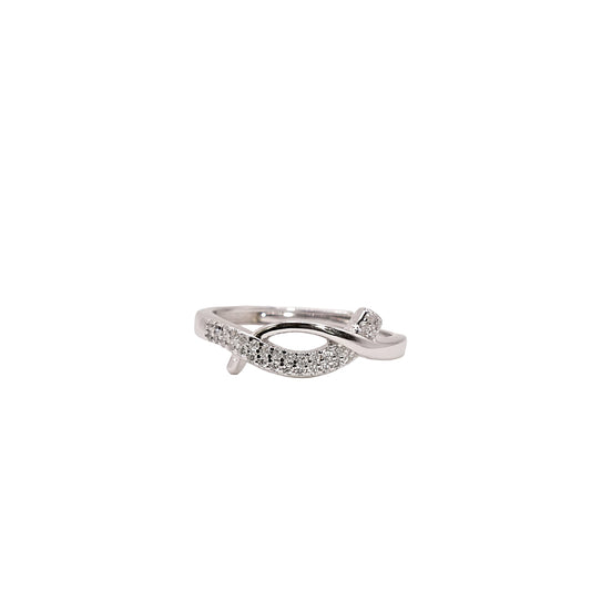 Half stone Wave Ring